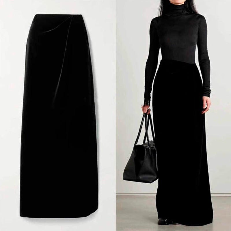 Dame Maxi-nederdel lavet af høj kvalitet stof med elegant fold Stilla