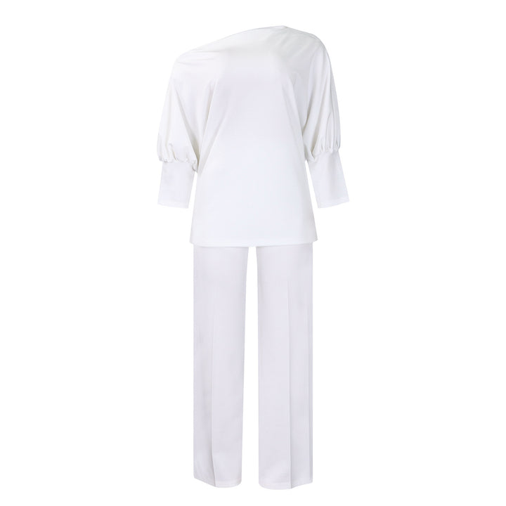 Damer Mode Jumpsuit med elegant asymmetrisk overdel og brede ærmer Stilla