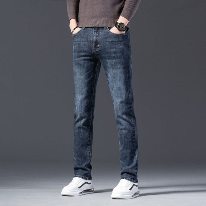 Herren Slim Fit Jeans med diskret Used-Look Stilla
