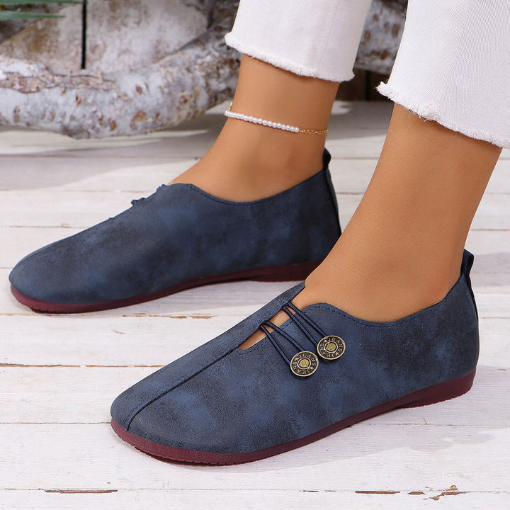 Dame loafers med mode slip-design og dekorative knapdetaljer Stilla