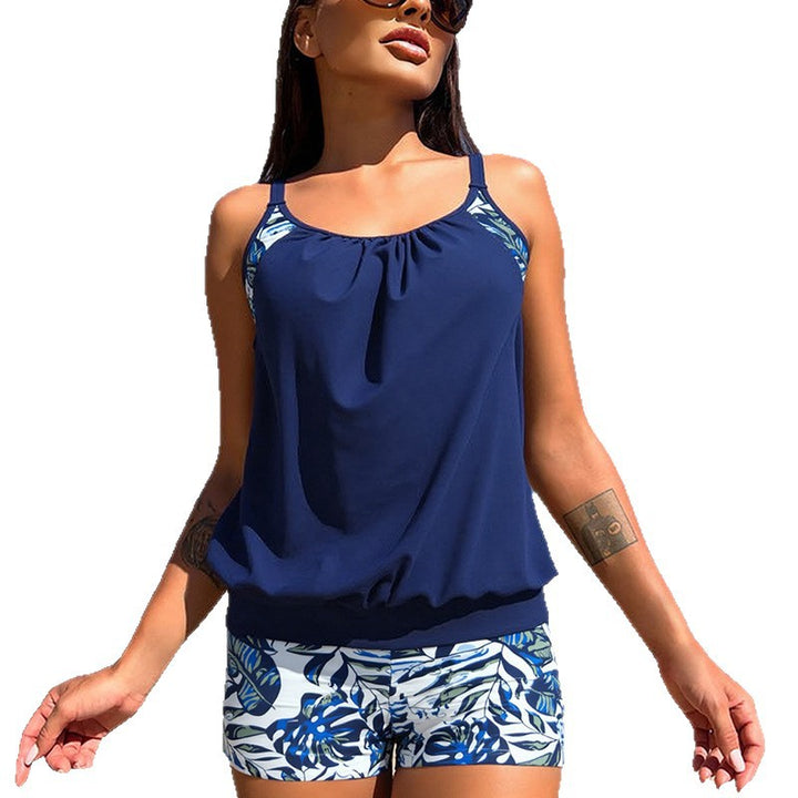 Dame Tankini sæt med blomster mønster og behagelige shorts Skovae