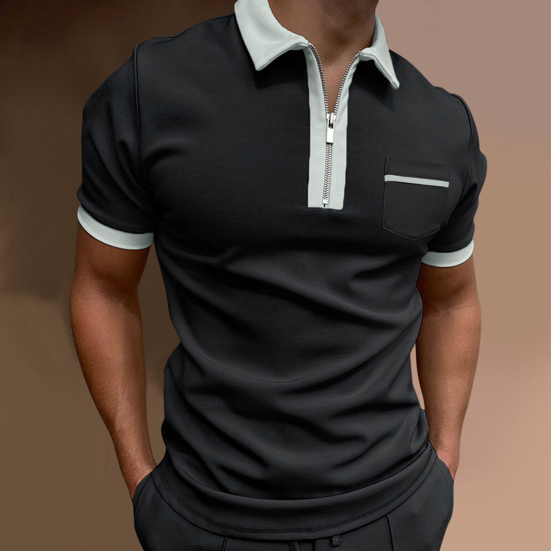 Herre Zip-Front Stilfuld Poloshirt Stilla