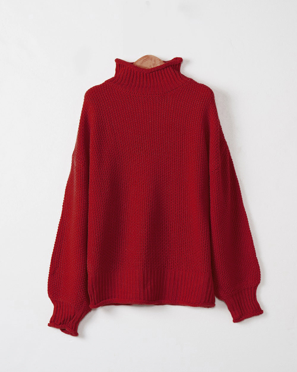 Dame hyggelig rullekrave sweater lavet af struktureret uld Stilla