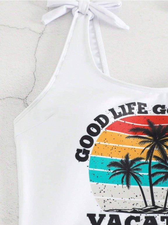 Kvinder Grafiktryk Crop Top Badetøj Sæt Stilla