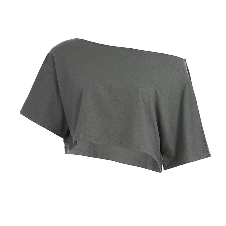 Damen cropped T-Shirt mit weitem Schnitt und lässigem Stil Skovae