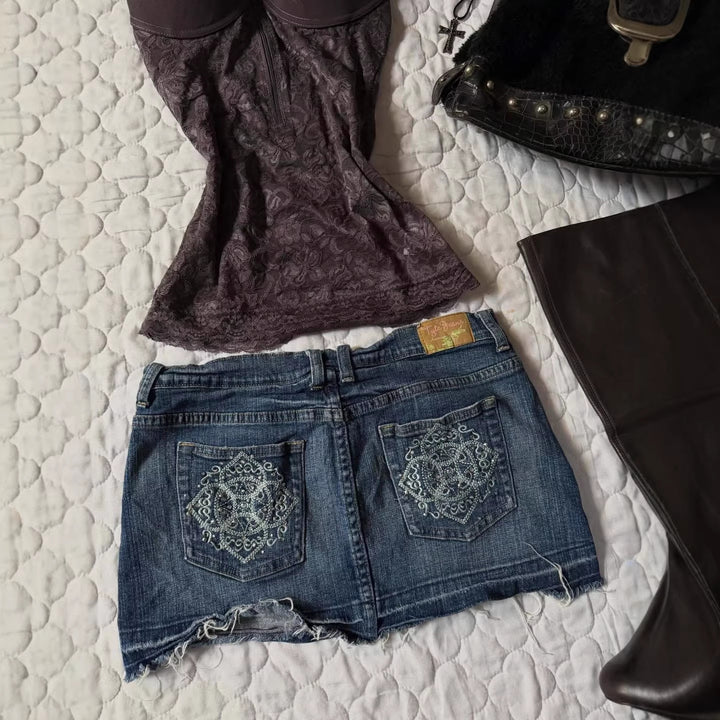 Dame Jeans-shorts i vintage stil Skovae