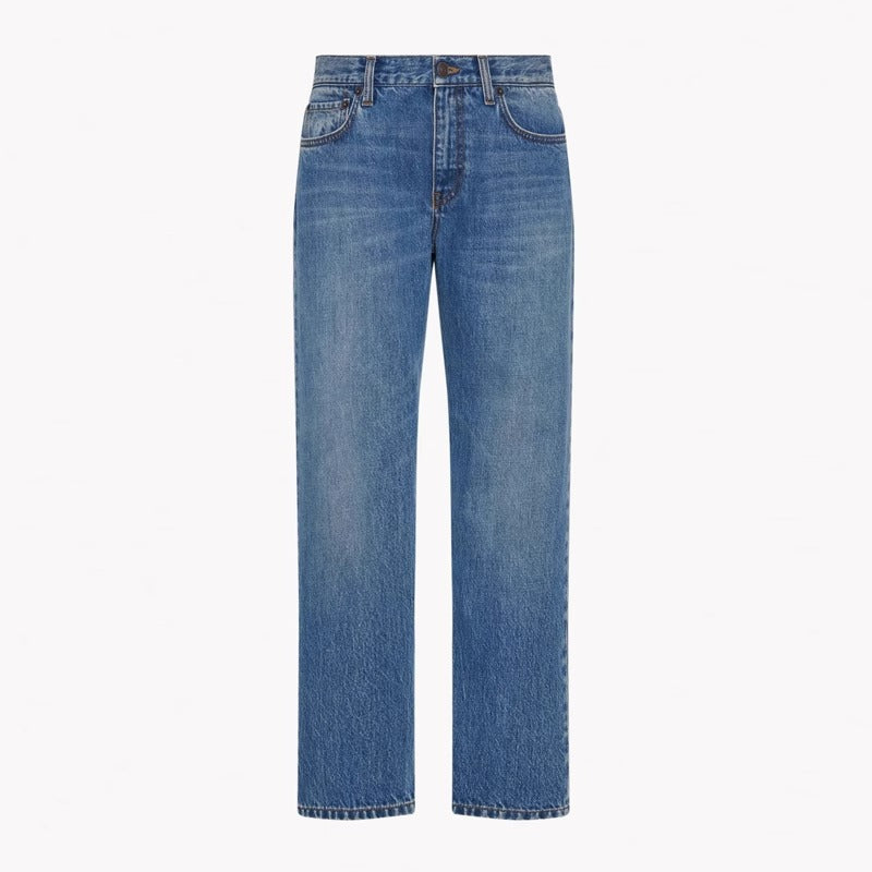 Dame High-Waist Jeans med let bøjning og klassisk snit Stilla