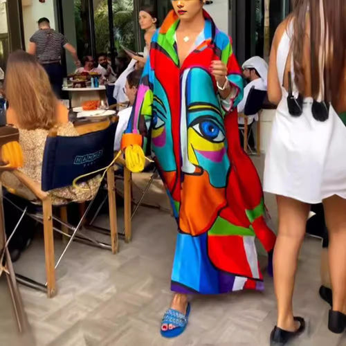 Dame kreativ Kimono med farverigt mønster Stilla