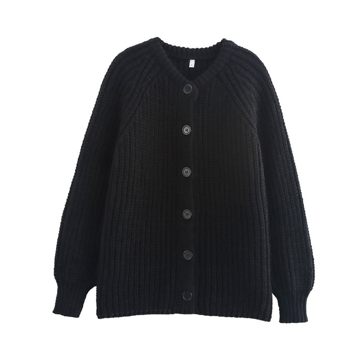 Kvinder hyggelig cardigan med vertikal rib struktur og store knapper Stilla