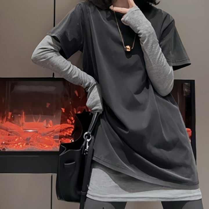 Femme Lagdelt Lange Ærmer Oversized Top Stilla