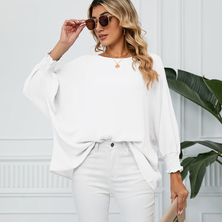 Dame Oversized Bluse med frynset ærme Stilla