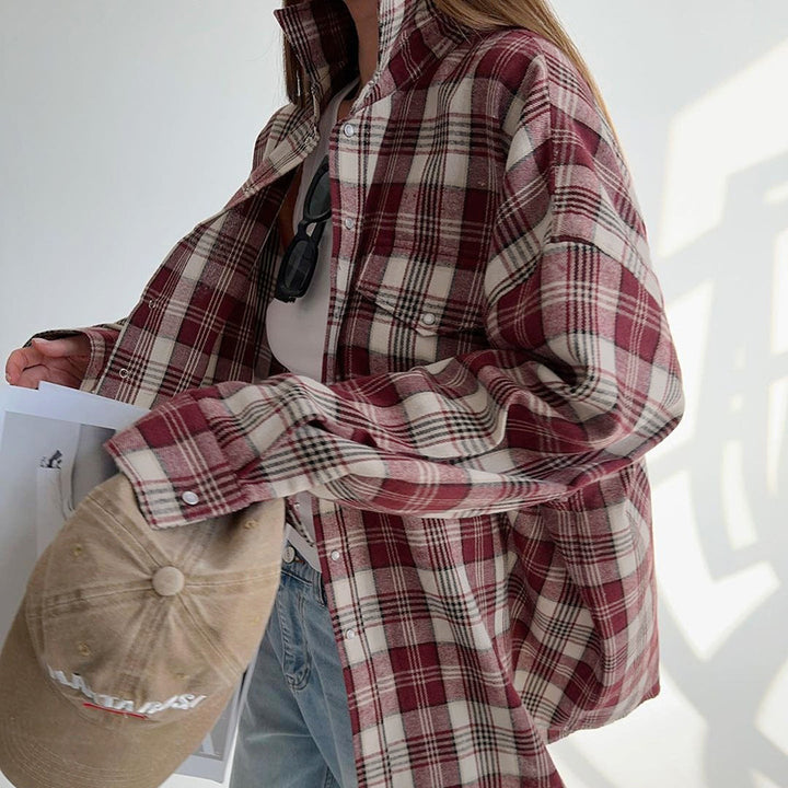 Dame ternet overshirt i blød bomuld med afslappede detaljer Stilla