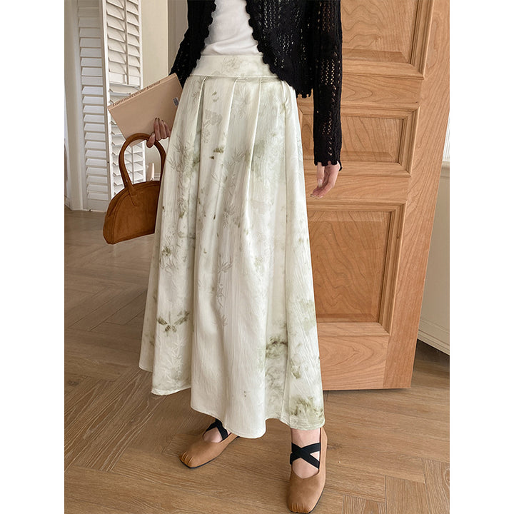 Damer Elegant Maxi Skirt med Blomster Mønster Stilla