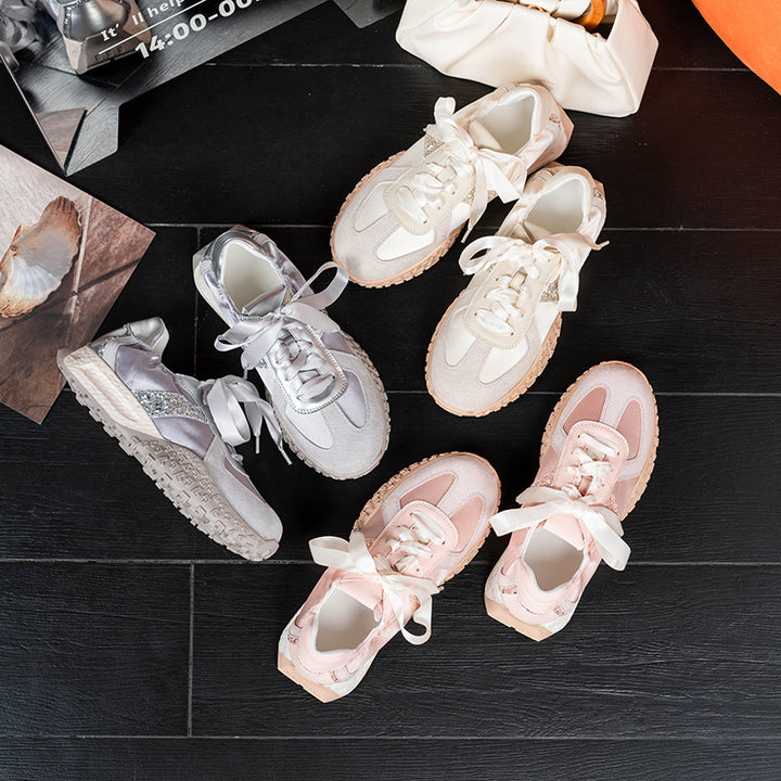 Dame trendy sports-sneakers med glitrende akcent og komfortabel sål Stilla
