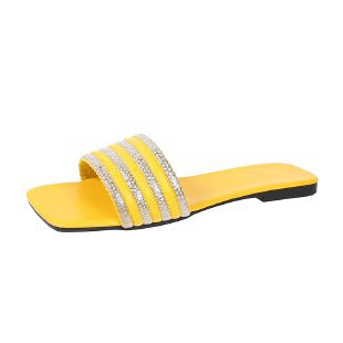 Dame Slip-On Sandaler med glitrende stribedesign Stilla