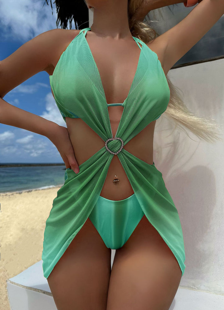 Dame bikini-sæt med forførende cut-out og glitrende hjerte-detail Stilla