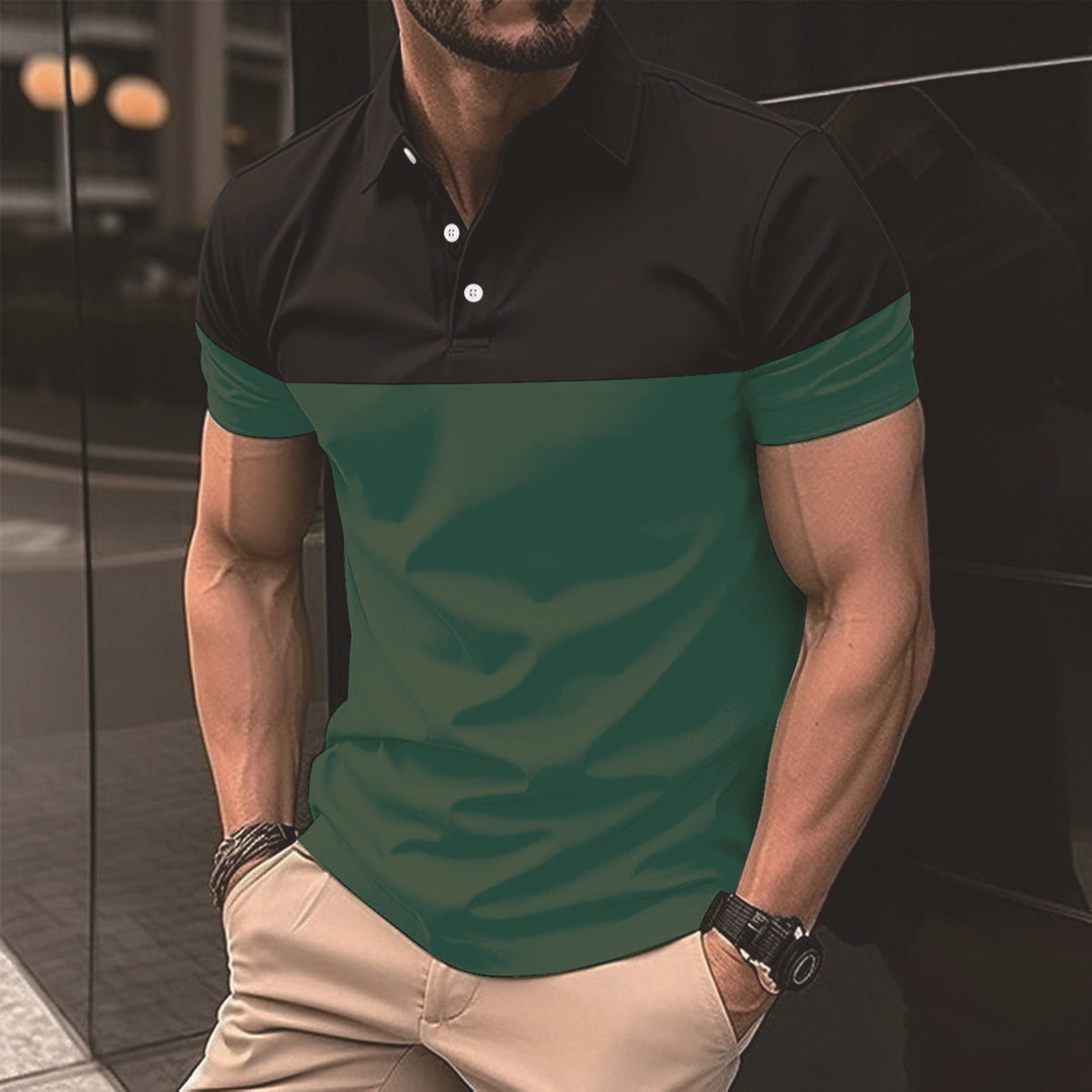 Herrer polo shirt med moderne farveblokdesign Stilla