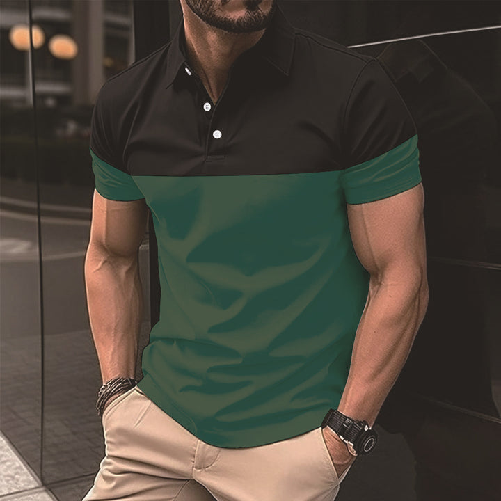 Herrer polo shirt med moderne farveblokdesign Stilla