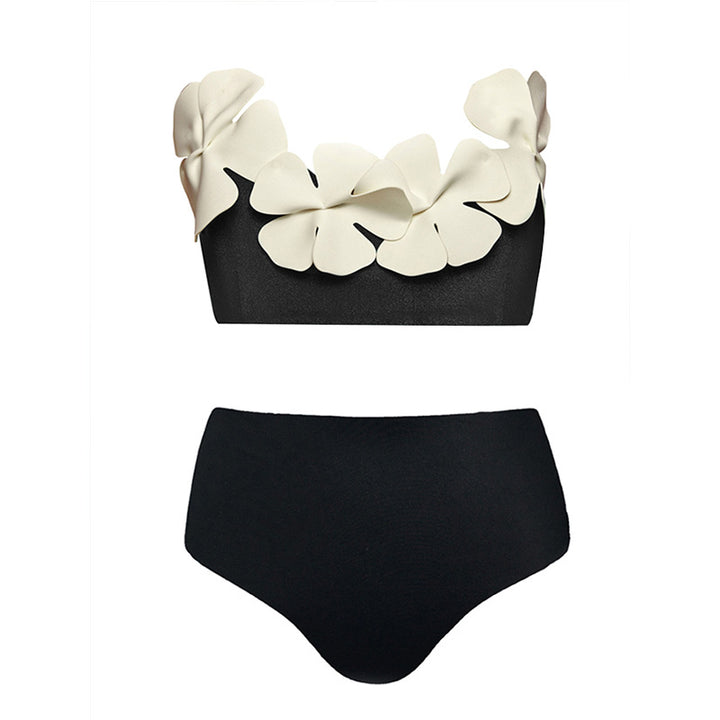 Dame bikini sæt med florale accenter og høj linning Stilla
