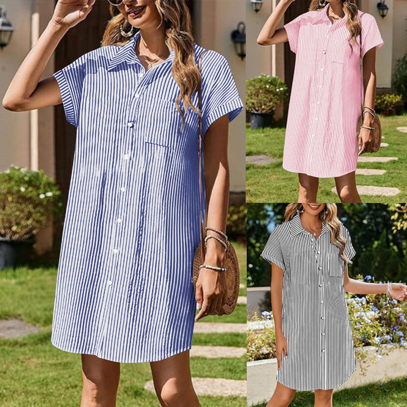 Dame Casual Button-Up Skjortekjole Stilla