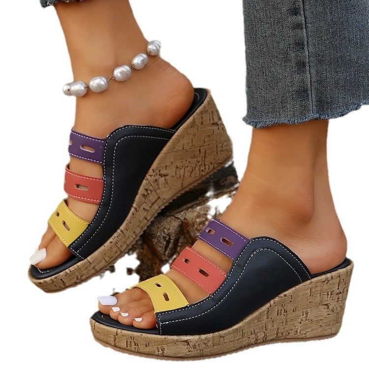 Dame kile-sandaler med farverige remme Stilla
