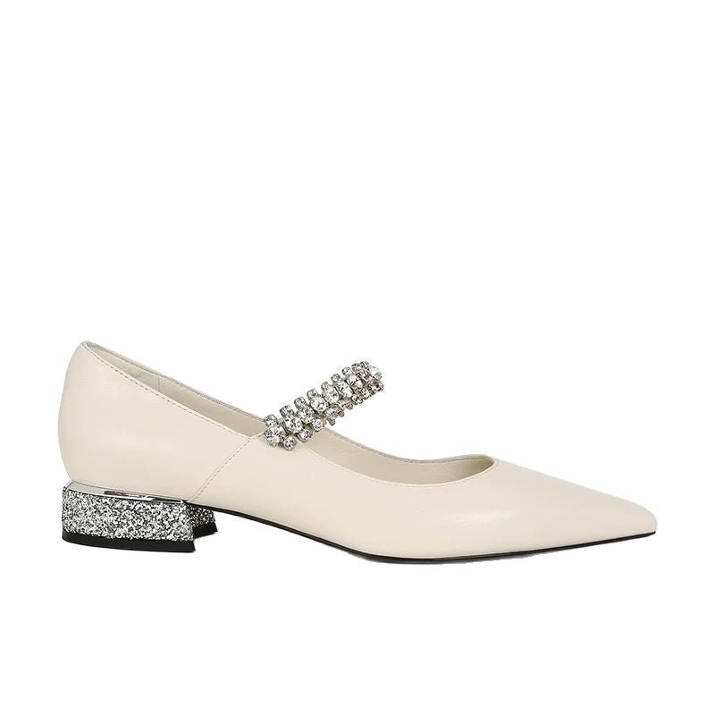 Dame elegante spænde pumps med funklen sten detaljer Stilla