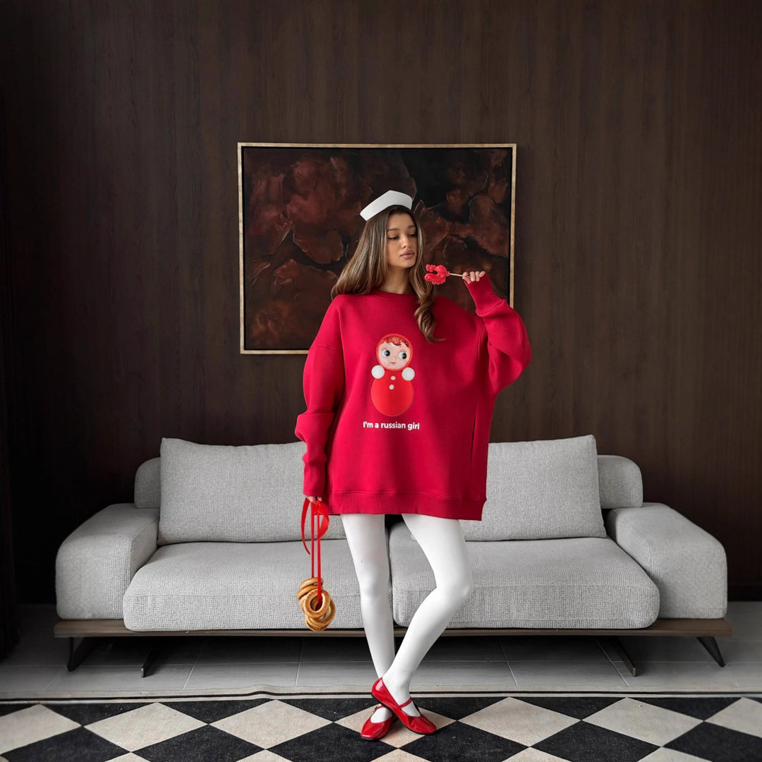 Kvinders oversized sweatshirt med originaltryk og komfortabel pasform Stilla