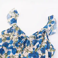 Dame maxikjole med blomsterdesign og justerbare spaghetti-stropper Skovae