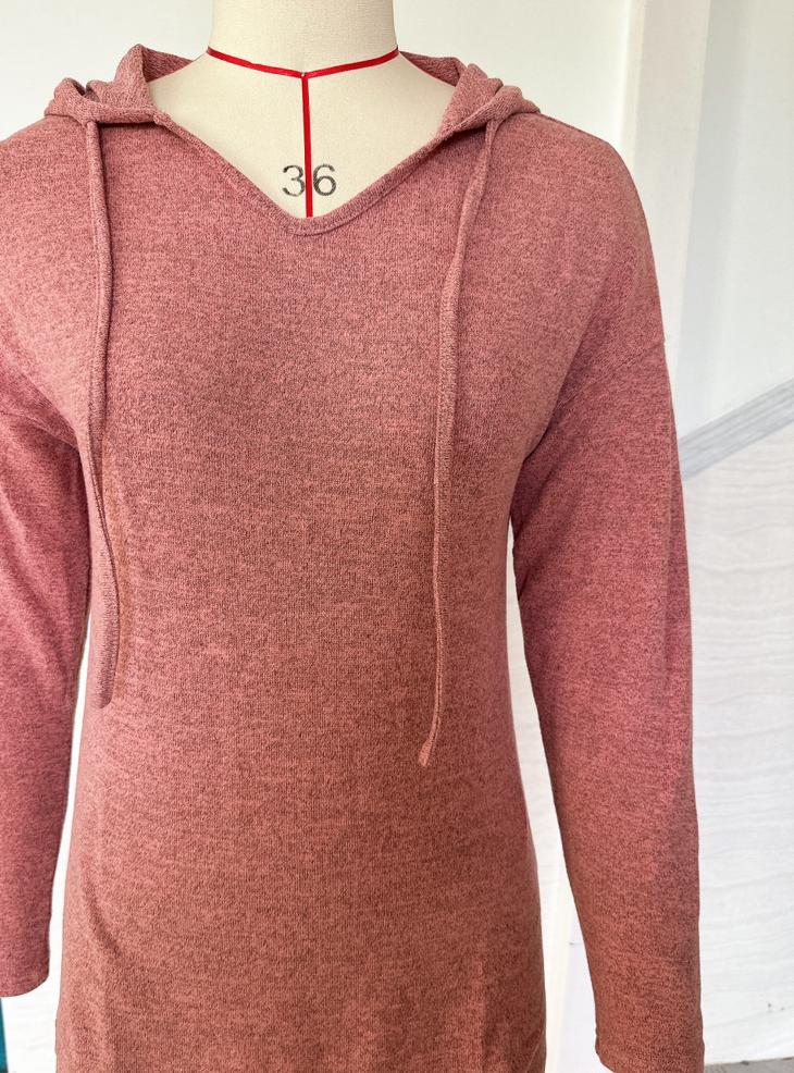 Damer afslappet hoodie med dyb V-udskæring Stilla