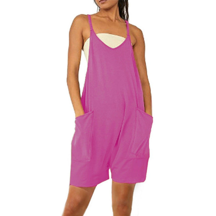 Dame Casual Jumpsuit med dyb udskæring og praktiske lommer Skovae