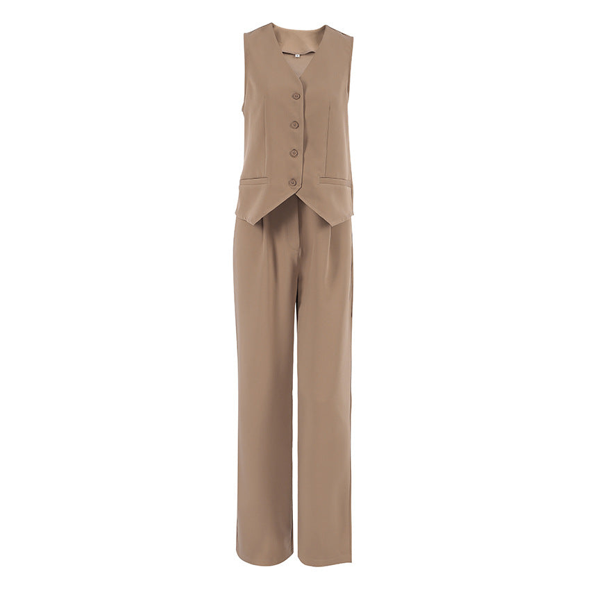 Dame elegant vest med matchende bukser Stilla