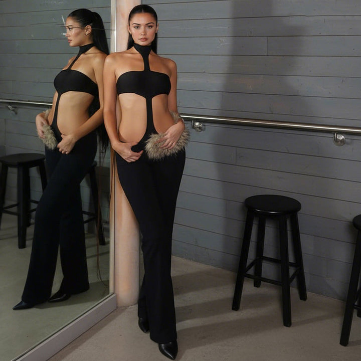 Dame Mode Cut-Out Bodysuit Skovae