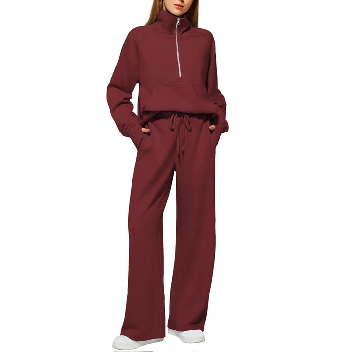 Dame Behageligt Zip-Up Lounge Sæt Stilla