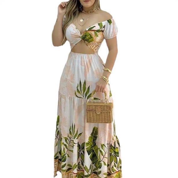 Dame Maxikjole med blomsterprint Stilla