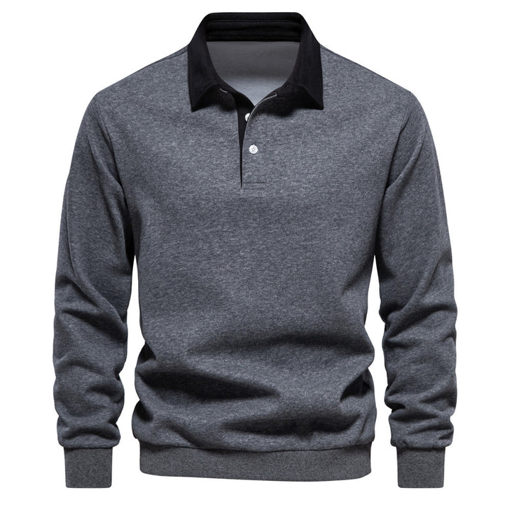 Herrer nan elegante Langærmet Poloshirt med kontrastkrave Skovae
