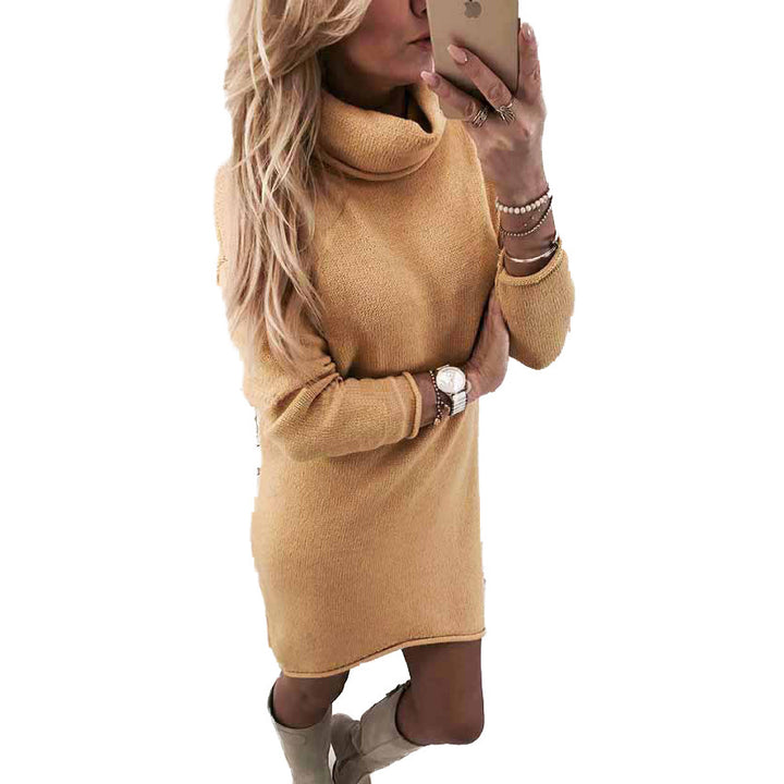 Dame oversize rullekrave sweater kjole Stilla
