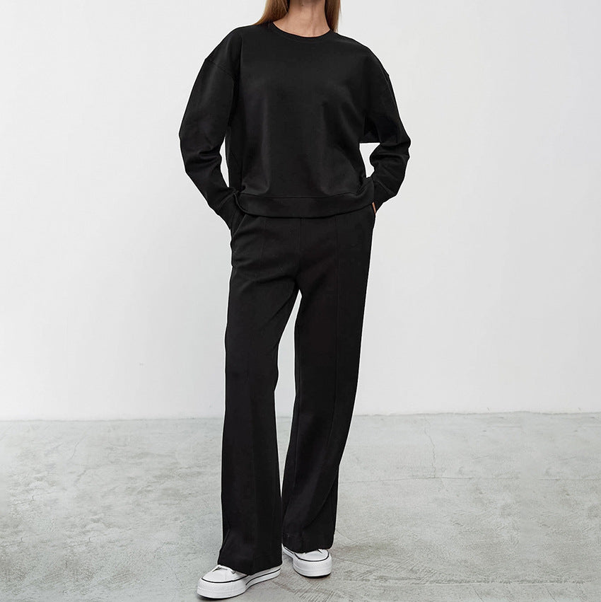 Dame Frit Fleece-Hoodie og Løs Bukser Sæt Stilla