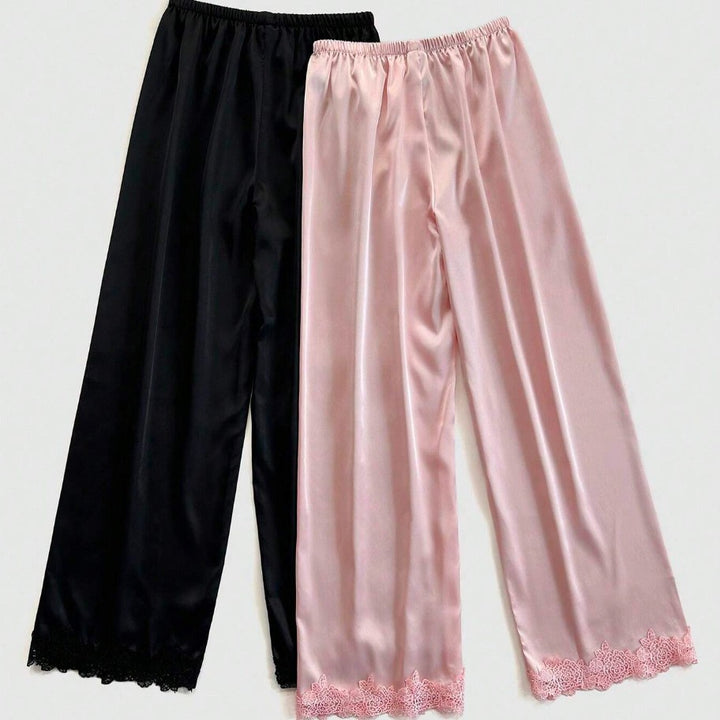 Dame Satin Spitze Trim Natkjole Stilla