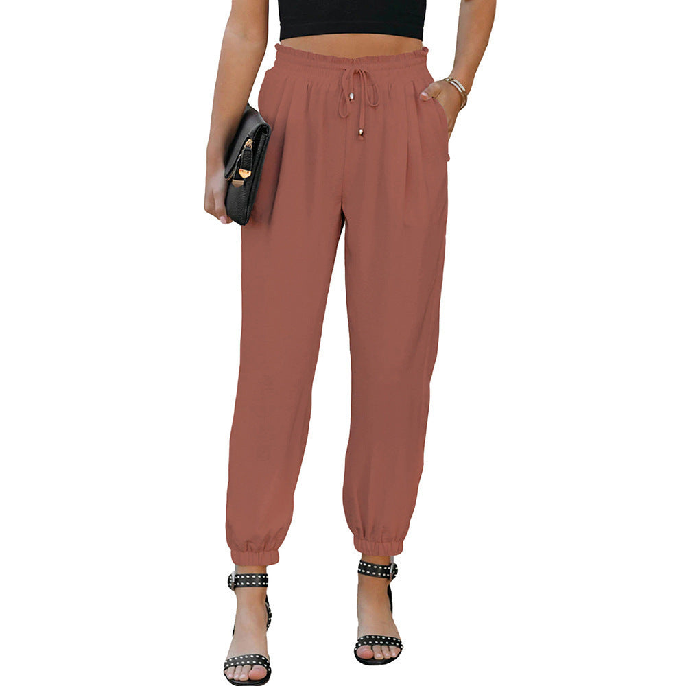 Dame Sporty Chino Bukser med elastisk Talje og Sidelommer Stilla