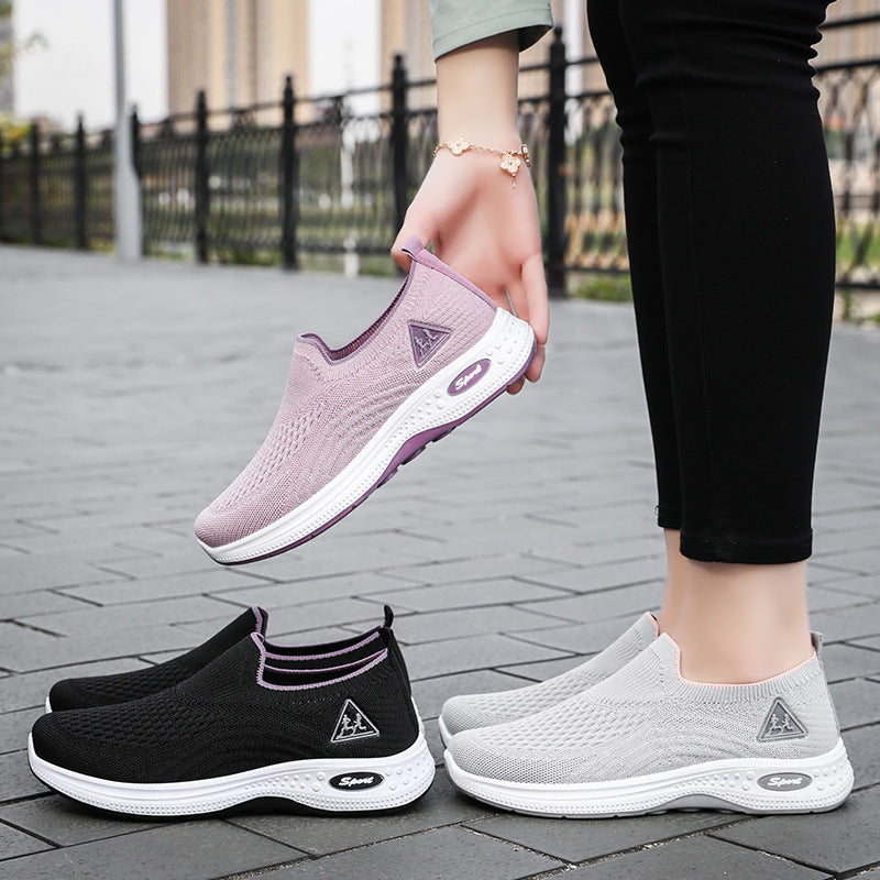 Dame Sporty Sneakers med elastisk strikket overflade Stilla