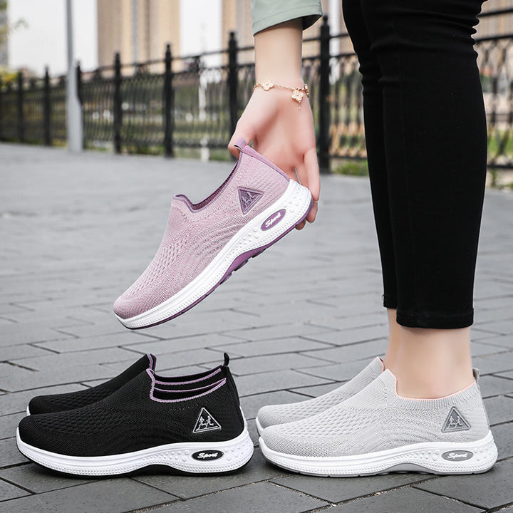Dame Sporty Sneakers med elastisk strikket overflade Stilla