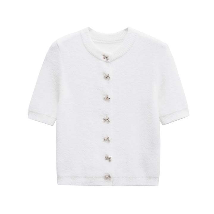 Femme Kortærmet Cozy Cardigan med dekorative knapper Stilla