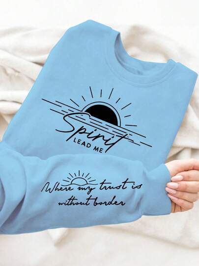 Kvinders sweatshirt med inspirerende print og blødt flydende stof Stilla