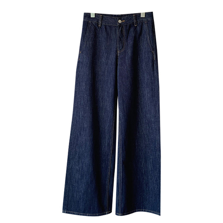 Dame brede jeansbukser lavet af højkvalitets denim med høj talje og afslappet pasform Stilla