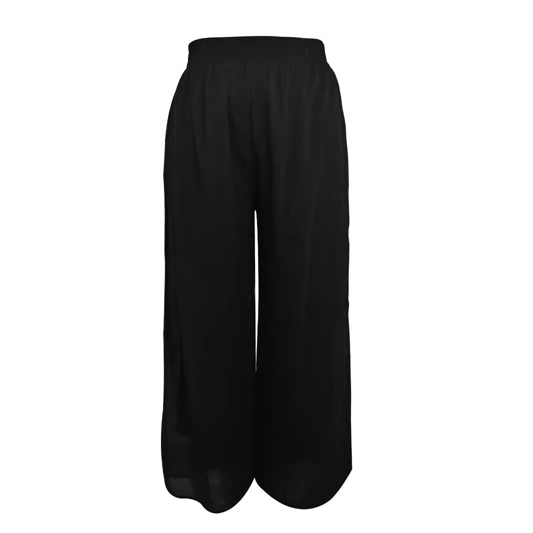 Dame bred, gennemsigtig Culotte i let chiffon med elastisk talje og praktiske lommer Stiila