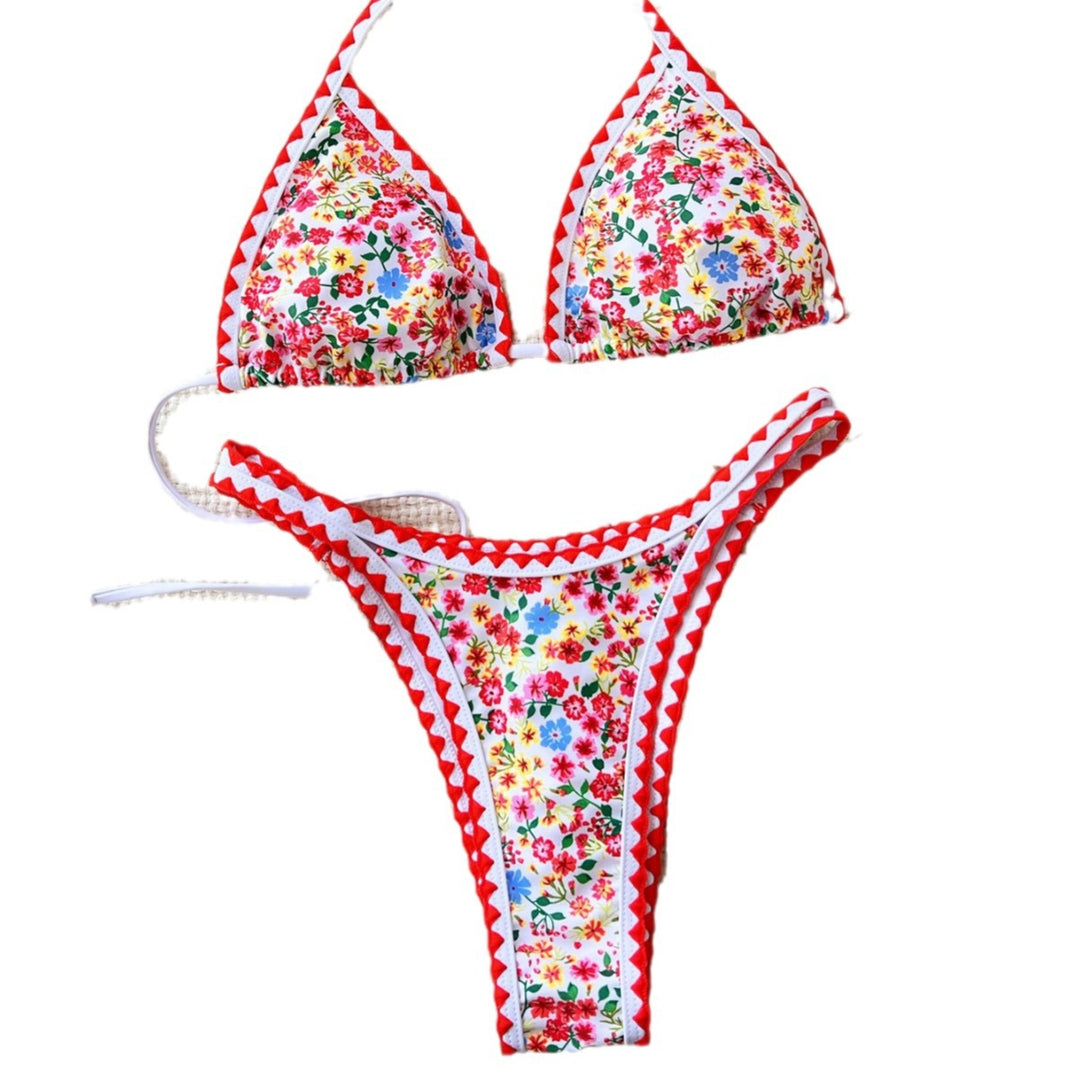 Dame triangle bikini med florale accenter Skovae