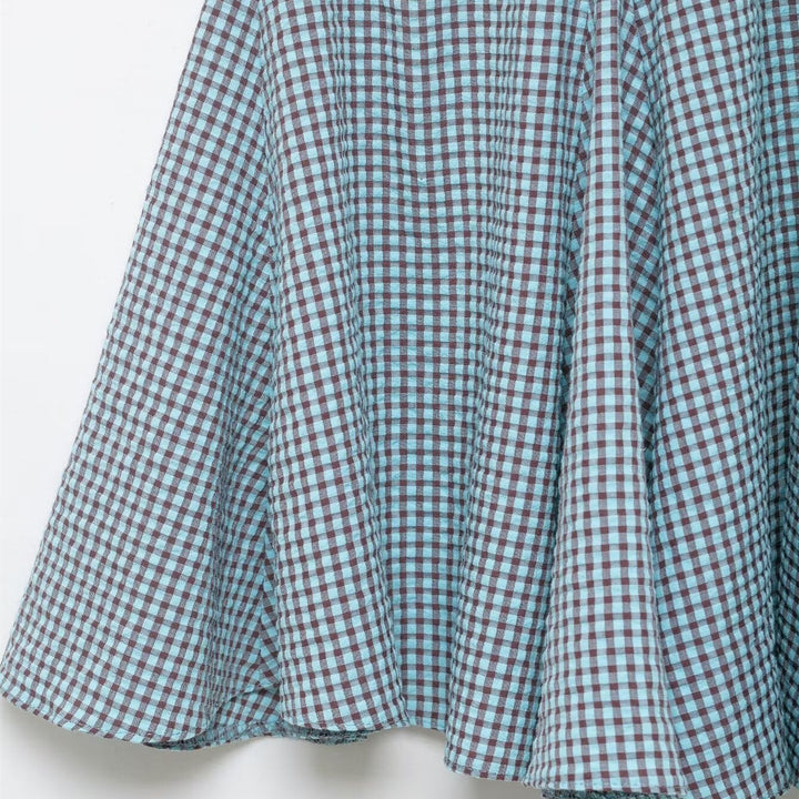 Dame skater Gingham-nederdel med plissering Skovae