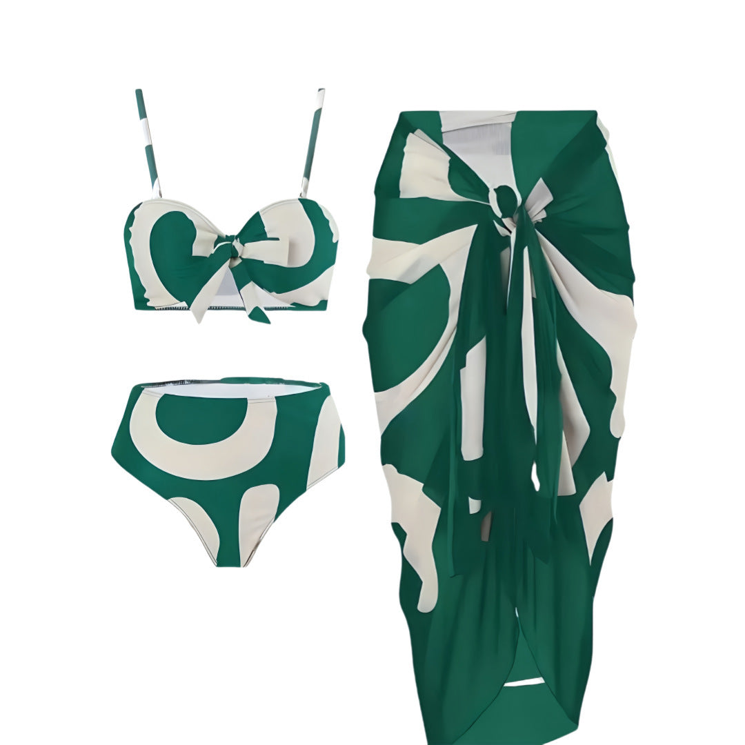Dame bandeau bikini med kombinerbar ombåndet nederdel Skovae