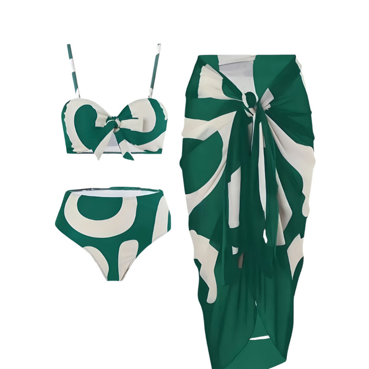 Dame bandeau bikini med kombinerbar ombåndet nederdel Skovae