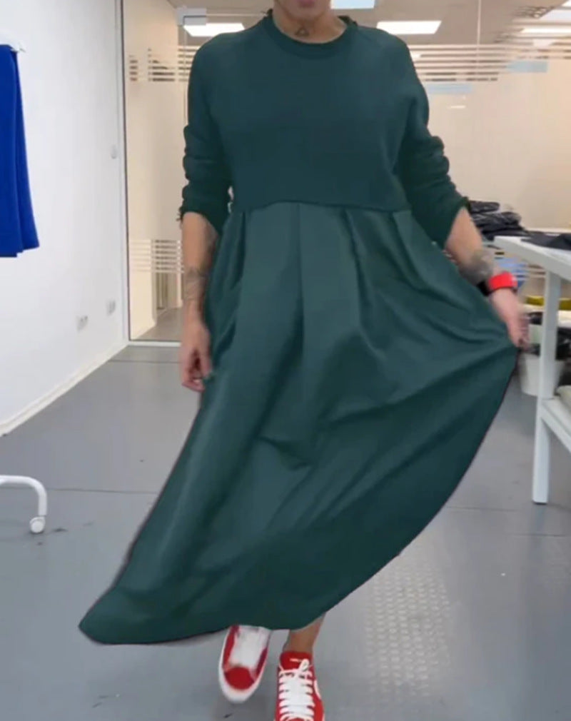 Damer nan Oversize-maxikjole med dyb pasform og sideindsatser Skovae